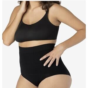 UpSpring Women's L-XL Black C-Panty High Waist with Silicone Brief K13-11